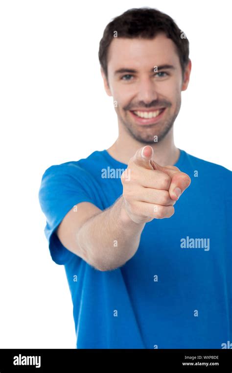Casual Cheerful Guy Pointing At Camera Stock Photo Alamy