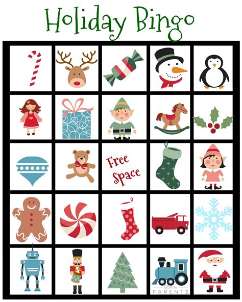 Holiday Bingo Card Printable For Kids Were Parents Bingo Cards