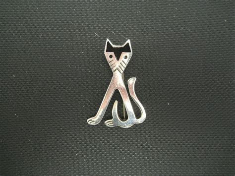 Cat Pin Sterling Silver Made In Mexico Cute Kitty From Unsignedbeauty On Ruby Lane