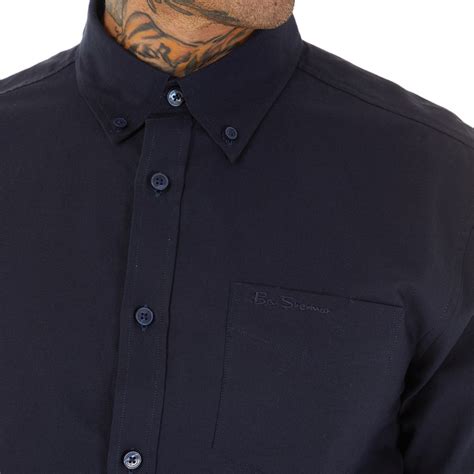 Buy Ben Sherman Mens Long Sleeve Oxford Shirt Dark Navy