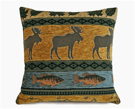 Moose Pillows Rustic Cabin Pillow Covers Fall Colors Earthy Etsy