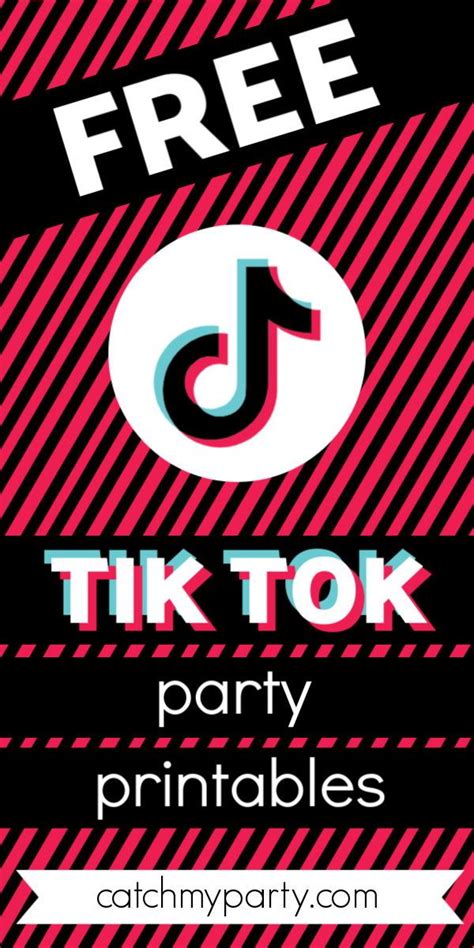 Download These Fun Free Tiktok Party Printables Party Printables