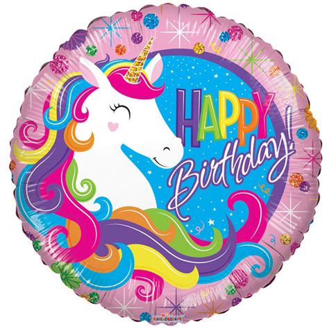 Happy Birthday Unicorn 18 Foil Balloon