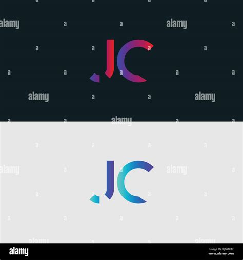 Initial Alphabet Letter Logo Icon Jc Colorful Vibrant Gradient Color