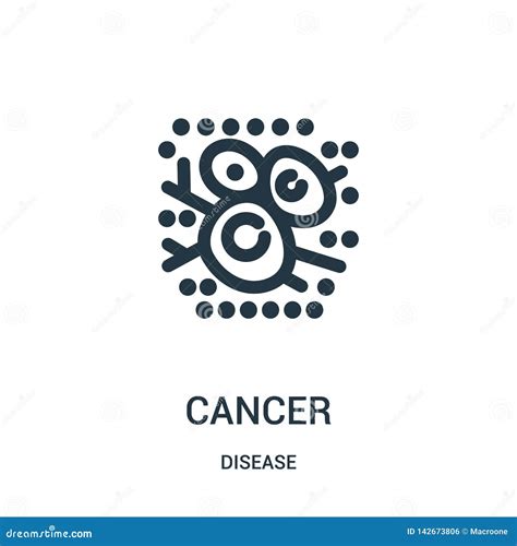 Cancer Icon Vector From Disease Collection Thin Line Cancer Outline Icon Vector Illustration