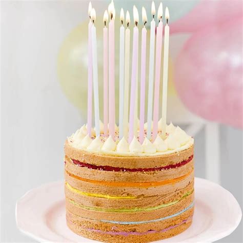 Tall Pastel Birthday Cake Candles Two Packs Of 16 By Bunting And Barrow