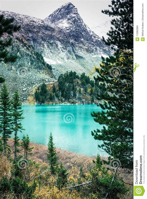 Beautiful Turquoise Lake In The Mountains Beauty Of Nature Stock