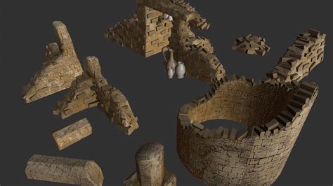 3d Model Asset Of Jungle And Desert 3d Ruins Vr Ar Low Poly Cgtrader