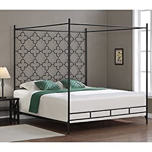 Rich double bed headboard in silvered wrought iron. Amazon.com: Metal Canopy Bed Frame King Sized Adult Kids ...