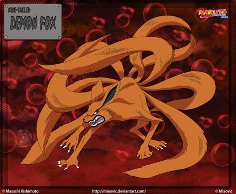 Nine Tailed Demon Fox By Miaovic On Deviantart Tailed Beasts Naruto