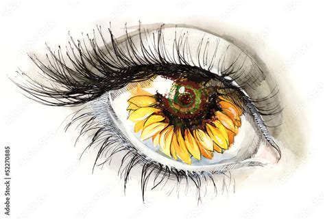 Sunflower Eye Stock Illustration Adobe Stock