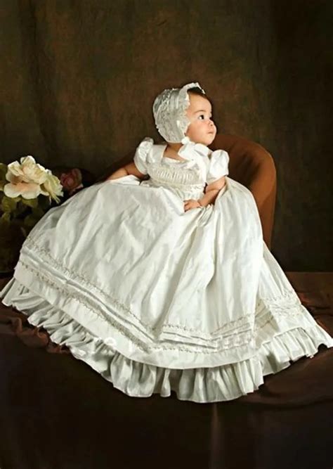 2017 Lovely Baby Infant Girls Christening Dress White Ivory Floor