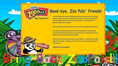 Petition · Hefty Bring Back Zoo Pals ·