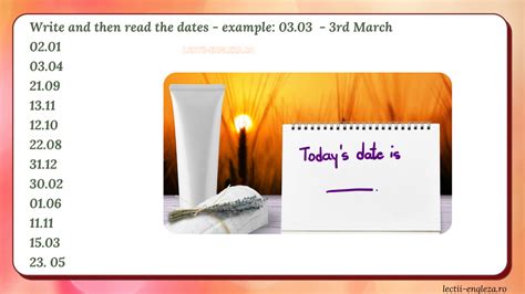 Teach Learn Or Practise The Date In English Use Ordinal Numbers