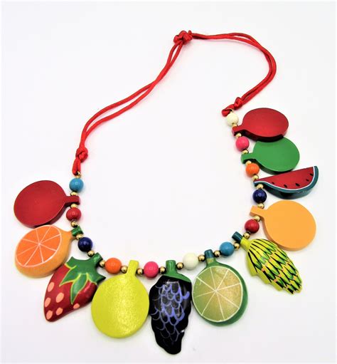 Vintage Fruit Salad Necklace Adjustable Style Carmen Etsy