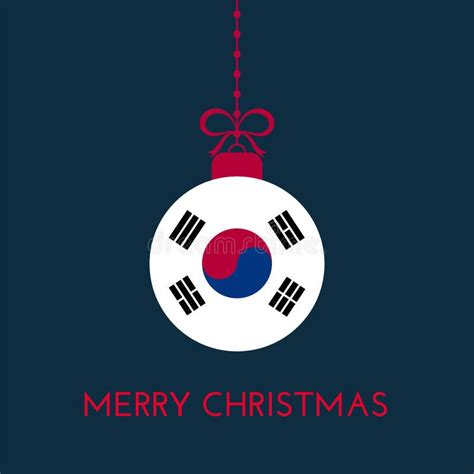 Merry Christmas And New Year Ball With South Korea Flag Korean Flag