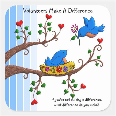 Volunteers Make A Difference Square Sticker