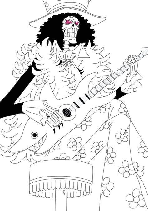 Coloriage Brook de One Piece télécharger et imprimer gratuit
