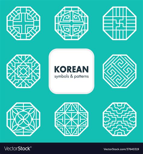 Traditional Korean Symbols And Patterns Royalty Free Vector