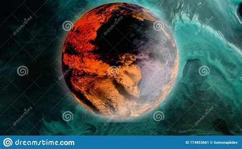 Planet Earth A Shot From Outer Space Realistic 3d Rendering Stock