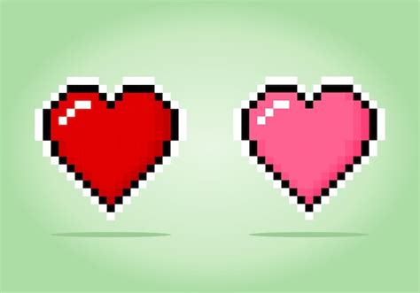 Premium Vector 8bit Heart Symbol Pixels Love Icon In Vector Illustrations