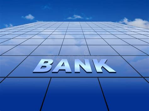 Blue Glass Wall With Bank Sign Stock Illustration Illustration Of