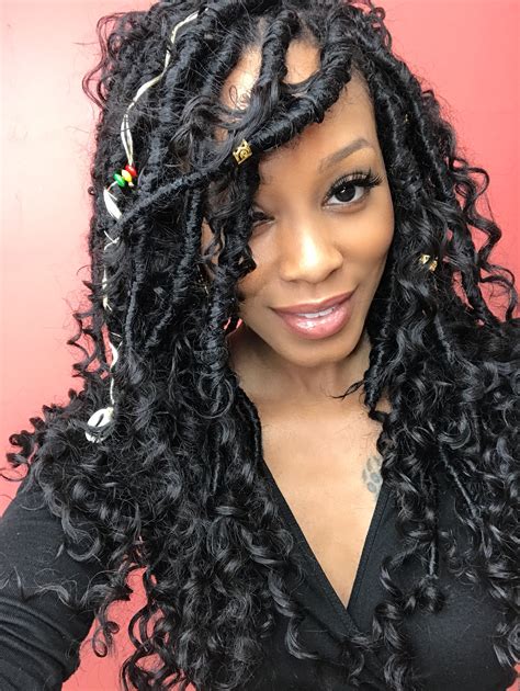 Bohemian Locs On Krystina Monet Faux Locs Hairstyles Locs Hairstyles Braids With Weave