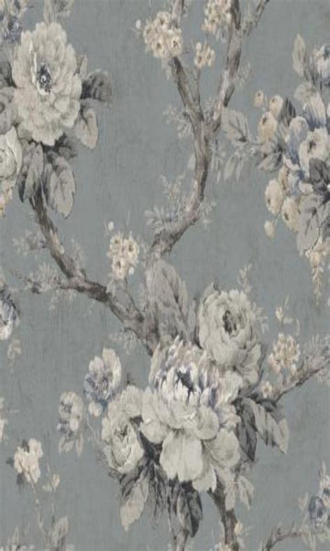 Grey Rustic Floral Wallpaper R4824 Vintage Home Interior Walls