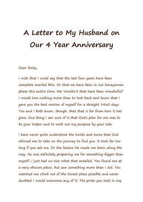 50 Romantic Anniversary Letters For Him Or Her Templatelab