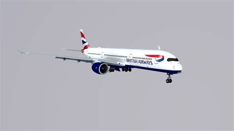 The first of these aircraft was delivered at the end of july, debuting to madrid in august. A350-900 British Airways 3D model | CGTrader