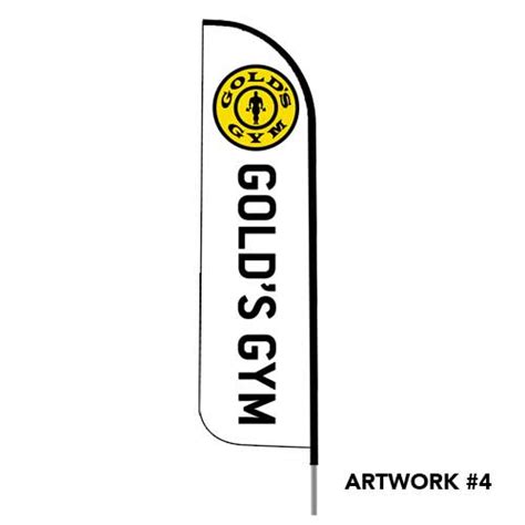 Golds Gym Logo Printed Feather Flag Peak Banner