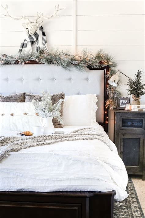 White Christmas Bedrooms Tour Winter Bedroom Decor Holiday Bedroom