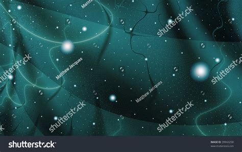 Cosmic Space Teal Galaxy Background Illustration Stock Illustration
