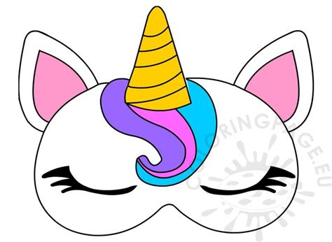 Unicorn Horn Sleep Eye Mask Printable Coloring Page No Longer