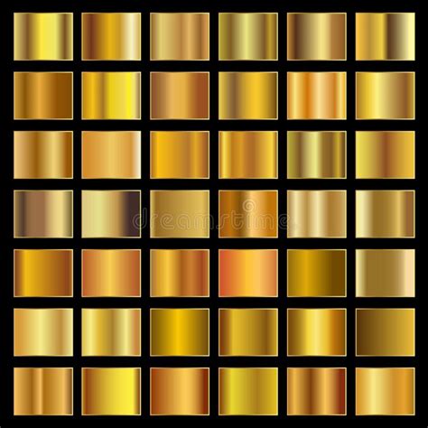 Collection Of Gold Gradients Realistic Golden Metallic Palettes Gold