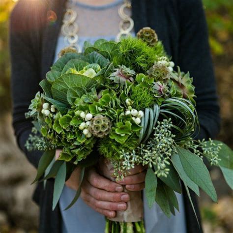 Pantone Colors For Spring 2015 Green Wedding Bouquet Foliage Bouquet