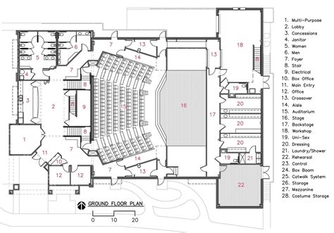 Ground Floor Plan Auditorium Design Auditorium Plan Auditorium