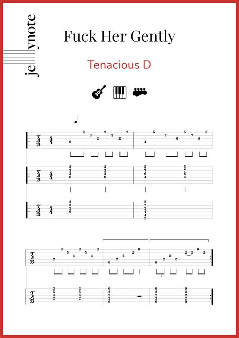 Tenacious D Fuck Her Gently Guitar And Bass Sheet Music Jellynote