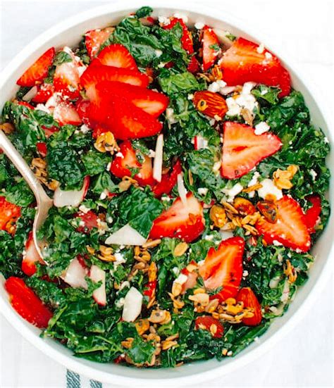 Strawberry Kale Salad With Nutty Granola Croutons Farm Fresh Nuts