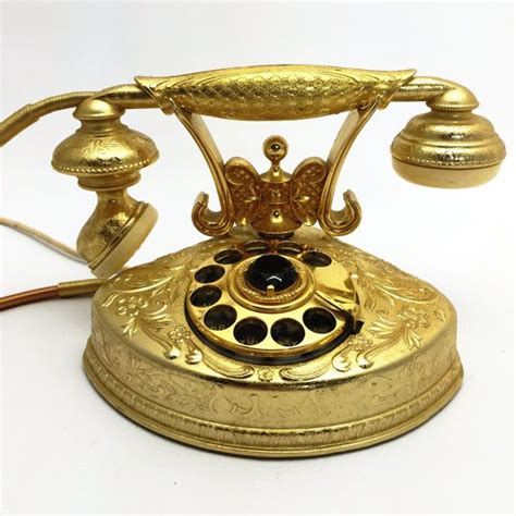 Fancy 1976 Vintage Ornate Gold Rotary Telephone Takara Ihag Etsy