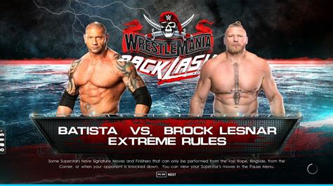 Full Match Brock Lesnar Vs Batista Wrestlemania Wwe 2k22