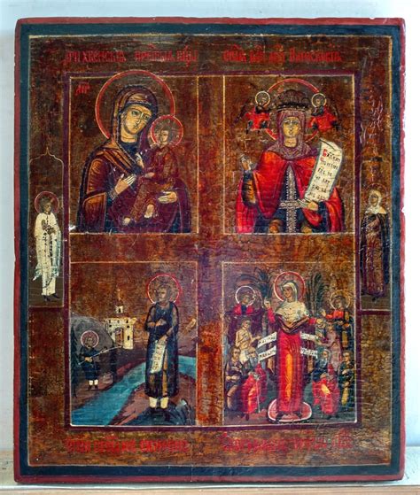 Russian Store Russian Icon 4 Part Icon Our Lady Of Tikhvin St