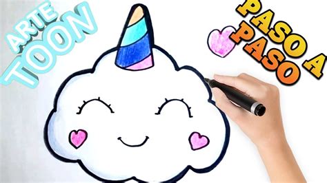 Como Dibujar A Una Nube Unicornio Kawaii Paso A Paso