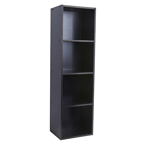 Great for toy storage, too! WALFRONT 41" 4-Shelf Bookcase, 4-Tier Open Wood Bookshelf ...