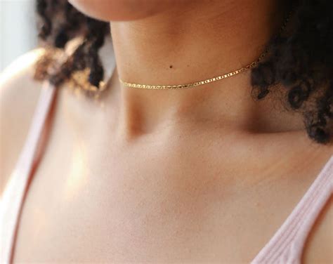 Dainty Gold Chain Choker Gold Choker Necklace Delicate Gold Bohemian
