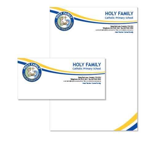 Church letter templates written by a pastor for ministries. School Letterhead - Holy Family Catholic Primary School