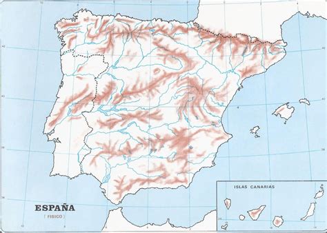 Mapa Fisico Mudo De Espana Mapa De Rios Y Montanas De Espana Ign Images
