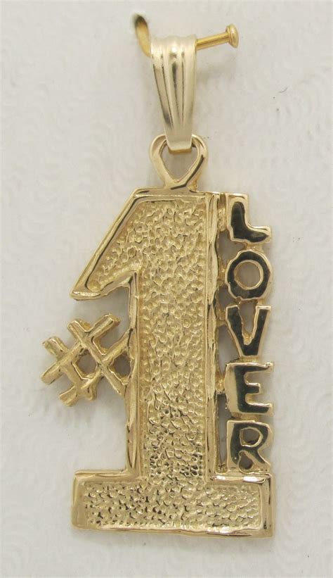 You can have one or two digits on the pendant. 14k Solid Yellow Gold Number #1 Lover Pendant - Exquisite ...