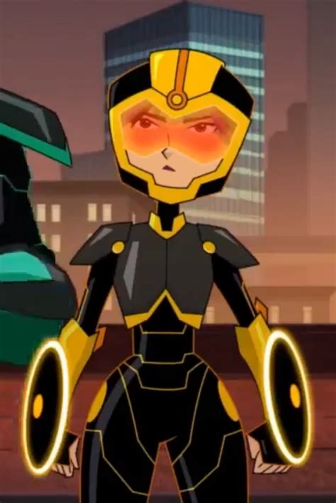 Gogo Tomago From Big Hero 6 In Black And Yellow Battle Suit Armor