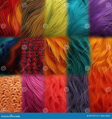 Fibrous Fantasy: a Close-Up Encounter with Textile Marvels Stock Photo
